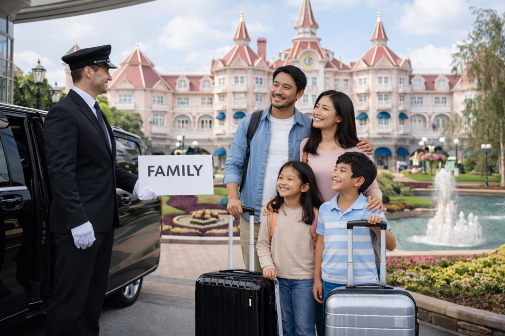 to Disneyland Hotel private transfer vehicle